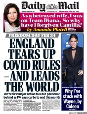 Daily Mail () Newspaper Front Page for 10 February 2022