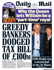 Daily Mail () Newspaper Front Page for 10 March 2016