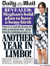 Daily Mail () Newspaper Front Page for 10 April 2019