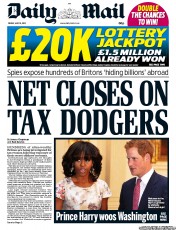 Daily Mail () Newspaper Front Page for 10 May 2013