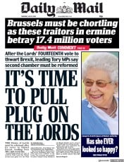 Daily Mail () Newspaper Front Page for 10 May 2018