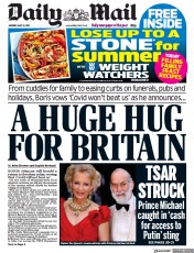 Daily Mail () Newspaper Front Page for 10 May 2021