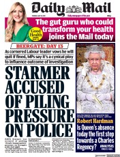 Daily Mail () Newspaper Front Page for 10 May 2022