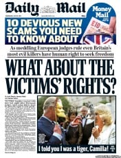 Daily Mail () Newspaper Front Page for 10 July 2013
