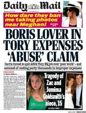 Daily Mail () Newspaper Front Page for 10 July 2019