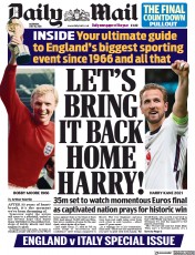 Daily Mail () Newspaper Front Page for 10 July 2021