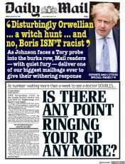 Daily Mail () Newspaper Front Page for 10 August 2018
