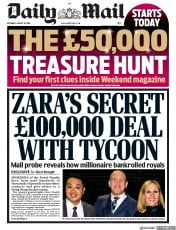 Daily Mail () Newspaper Front Page for 10 August 2019