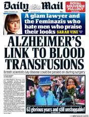 Daily Mail () Newspaper Front Page for 10 September 2015