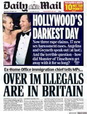 Daily Mail () Newspaper Front Page for 11 October 2017