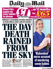 Daily Mail () Newspaper Front Page for 11 October 2022