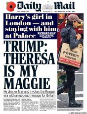 Daily Mail () Newspaper Front Page for 11 November 2016