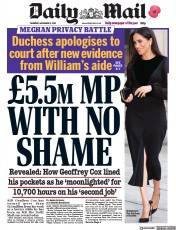 Daily Mail () Newspaper Front Page for 11 November 2021