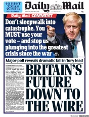 Daily Mail () Newspaper Front Page for 11 December 2019