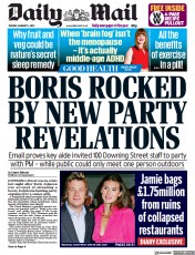 Daily Mail () Newspaper Front Page for 11 January 2022