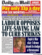 Daily Mail () Newspaper Front Page for 11 January 2023