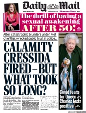 Daily Mail () Newspaper Front Page for 11 February 2022