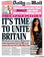 Daily Mail () Newspaper Front Page for 11 March 2019
