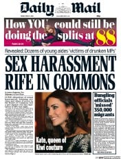 Daily Mail () Newspaper Front Page for 11 April 2014