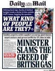 Daily Mail () Newspaper Front Page for 11 April 2018