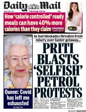 Daily Mail () Newspaper Front Page for 11 April 2022