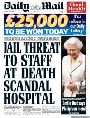 Daily Mail () Newspaper Front Page for 11 June 2013