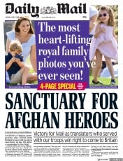 Daily Mail () Newspaper Front Page for 11 June 2018