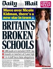 Daily Mail () Newspaper Front Page for 11 July 2011