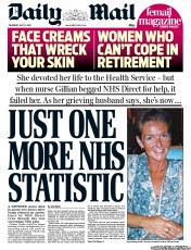 Daily Mail () Newspaper Front Page for 11 July 2013