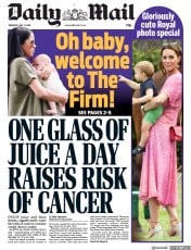Daily Mail () Newspaper Front Page for 11 July 2019