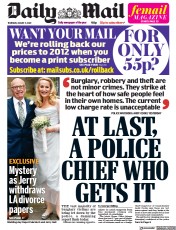 Daily Mail () Newspaper Front Page for 11 August 2022