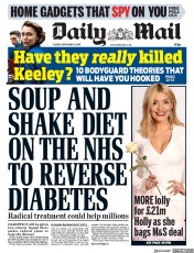Daily Mail () Newspaper Front Page for 11 September 2018