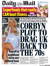 Daily Mail () Newspaper Front Page for 11 September 2019