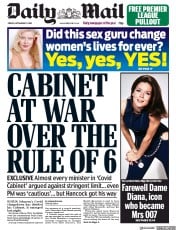 Daily Mail () Newspaper Front Page for 11 September 2020
