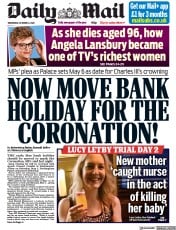 Daily Mail () Newspaper Front Page for 12 October 2022