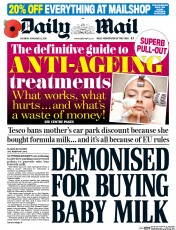 Daily Mail () Newspaper Front Page for 12 November 2016