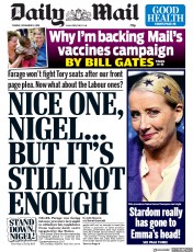 Daily Mail () Newspaper Front Page for 12 November 2019