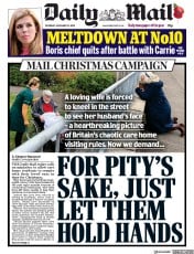 Daily Mail () Newspaper Front Page for 12 November 2020