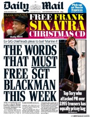Daily Mail () Newspaper Front Page for 12 December 2016