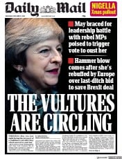 Daily Mail () Newspaper Front Page for 12 December 2018