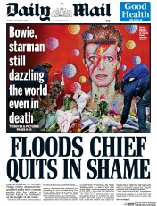 Daily Mail () Newspaper Front Page for 12 January 2016