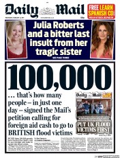 Daily Mail () Newspaper Front Page for 12 February 2014