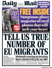 Daily Mail () Newspaper Front Page for 12 March 2016