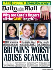 Daily Mail () Newspaper Front Page for 12 March 2018