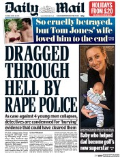 Daily Mail () Newspaper Front Page for 12 April 2016
