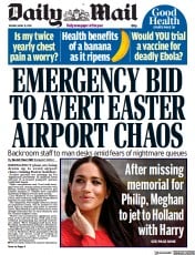 Daily Mail () Newspaper Front Page for 12 April 2022