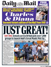 Daily Mail () Newspaper Front Page for 12 May 2018