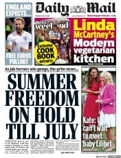 Daily Mail () Newspaper Front Page for 12 June 2021