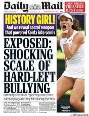 Daily Mail () Newspaper Front Page for 12 July 2017