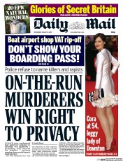 Daily Mail () Newspaper Front Page for 12 August 2015